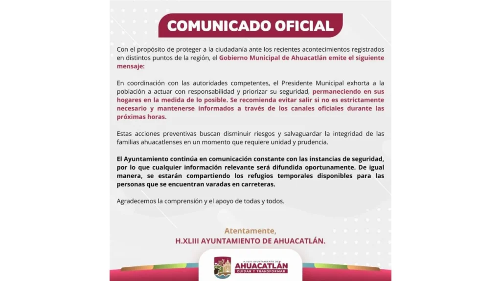 Tras la detención de ‘El Jardinero’, exjefe de seguridad de ‘El Mencho’, se reportan quema de negocios en varios puntos de Nayarit.