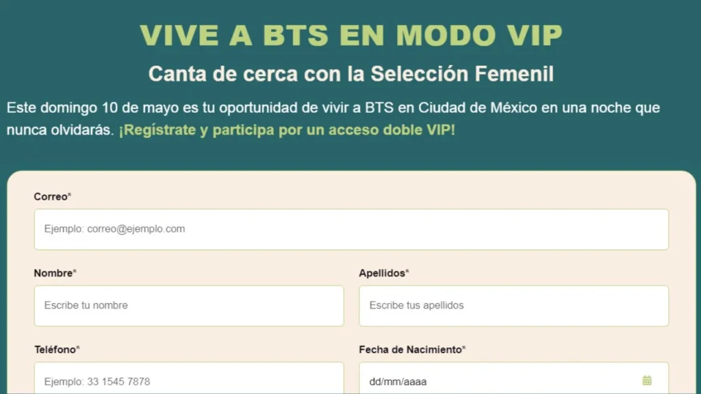 La Selección Mexicana Femenil lanzó una dinámica para regalar pases dobles VIP para el último concierto de BTS en el Estadio GNP Seguros de la Ciudad de México.