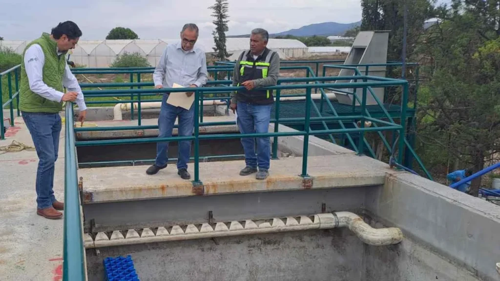 Personal de la CEA supervisó el avance de la rehabilitación integral de la planta de tratamiento de aguas residuales de la cabecera municipal de Moctezuma.