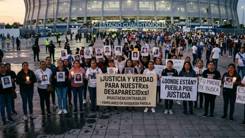 Madres buscadoras realizarán una movilización y manifestación este lunes en el partido España-Perú en Estadio Cuauhtémoc.