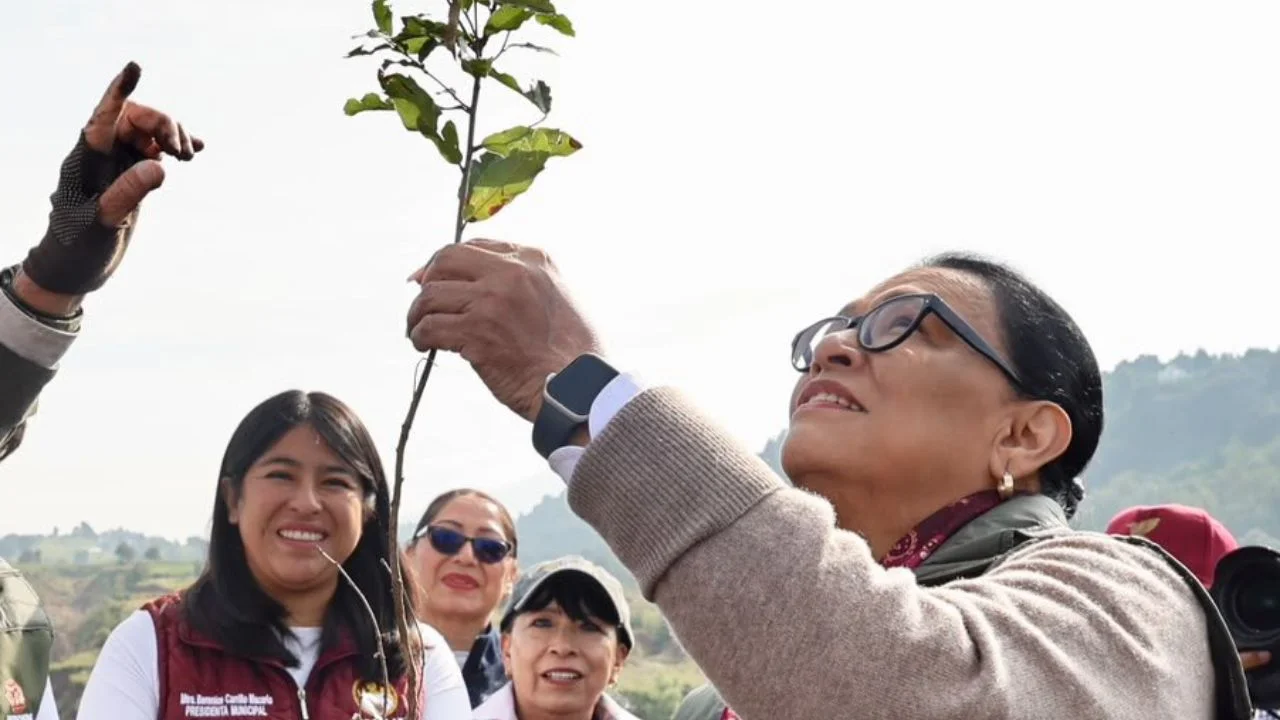 Rosa Icela Rodríguez participó en Temoaya, Estado de México, en la Jornada Nacional de Reforestación 2026, convocada por la presidenta Claudia Sheinbaum.