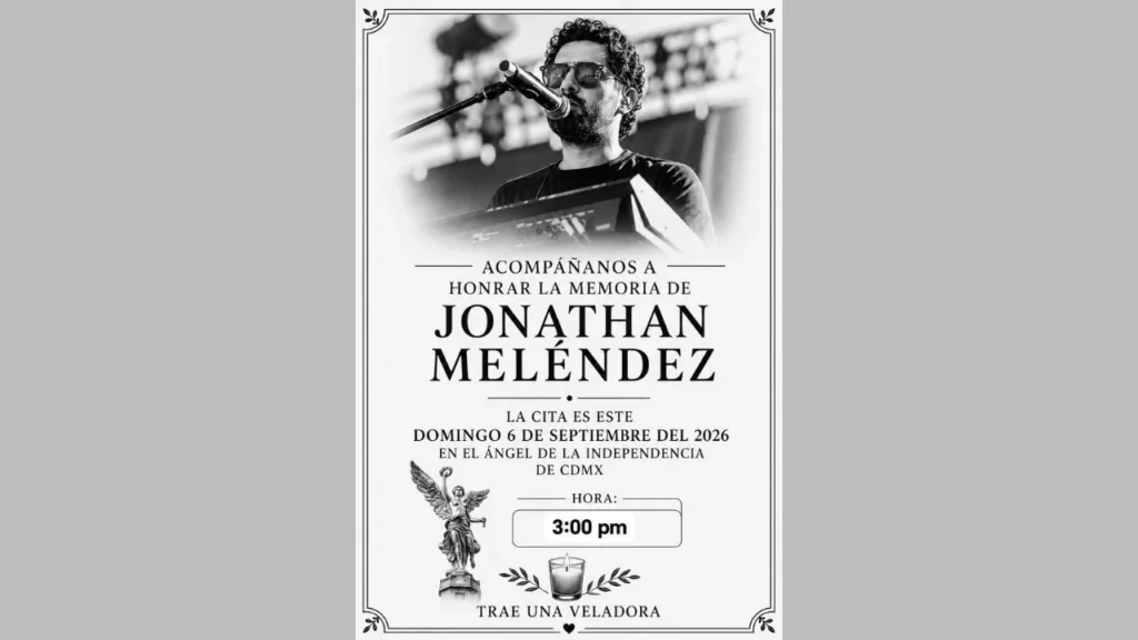 Seguidores de la banda de rock Camilo Séptimo convocaron a un homenaje público para despedir a Jonathan Samuel Meléndez Ochoa.