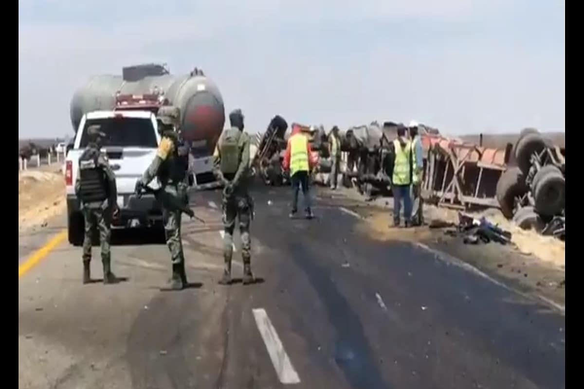 Una pipa explotó en Coahuila tras chocar con un tráiler