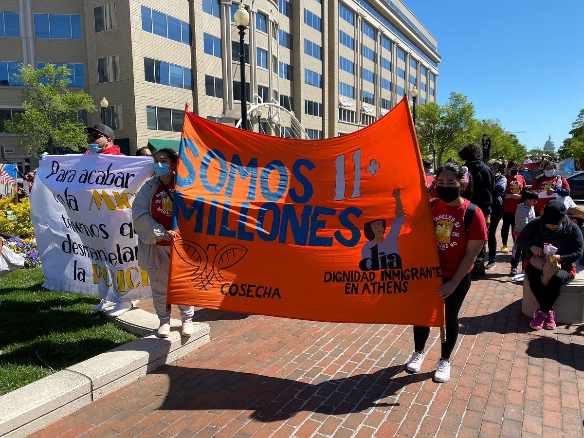 Migrantes se manifiestan en Washington