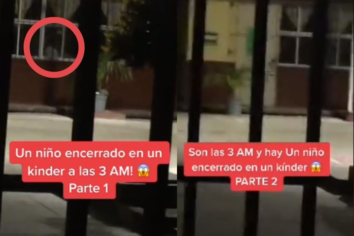 Foto: Captura de pantalla|TikTok: Captan a niño fantasma en la madrugada en un Kinder