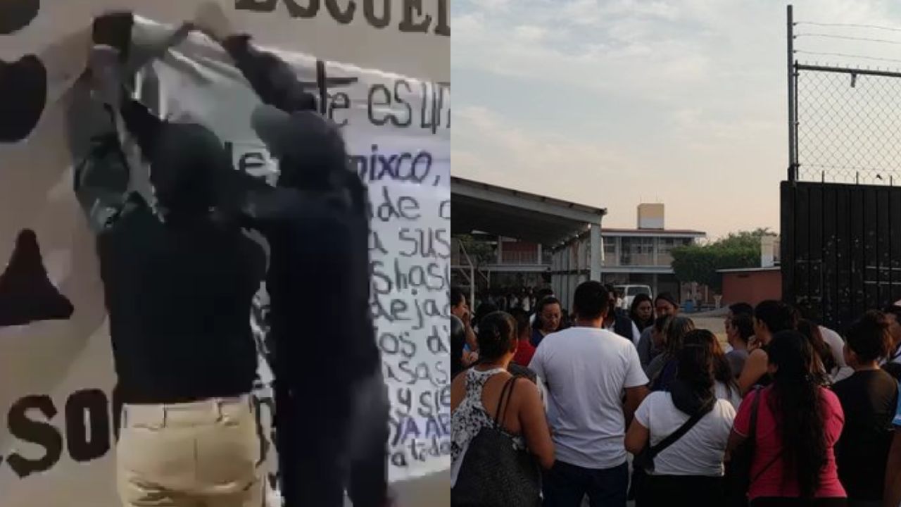 Tras narcomanta colgada en fachada de secundaria en Temixco, suspenden clases