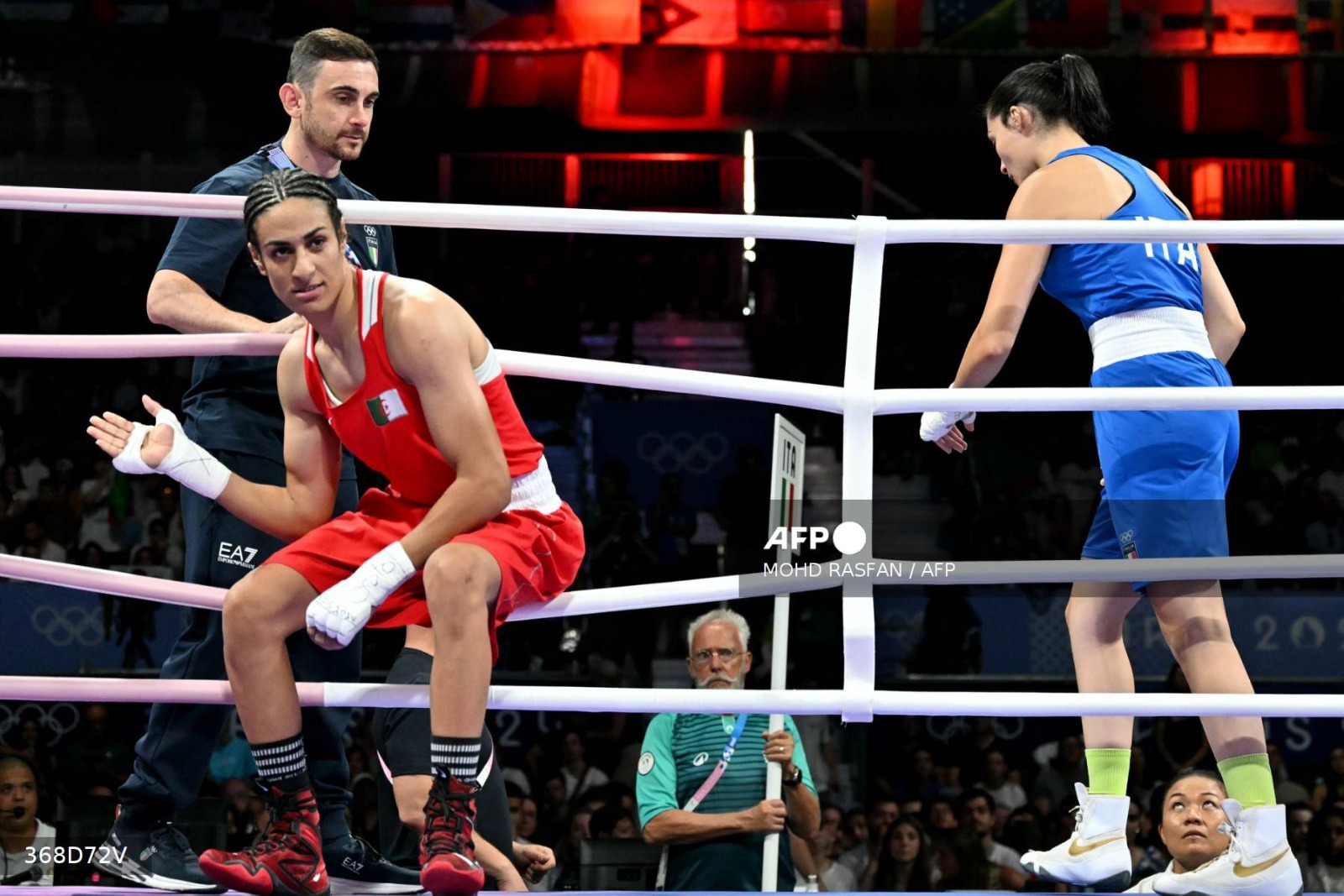 Foto: AFP/ Combate Angela Carini vs Imane Khelif 