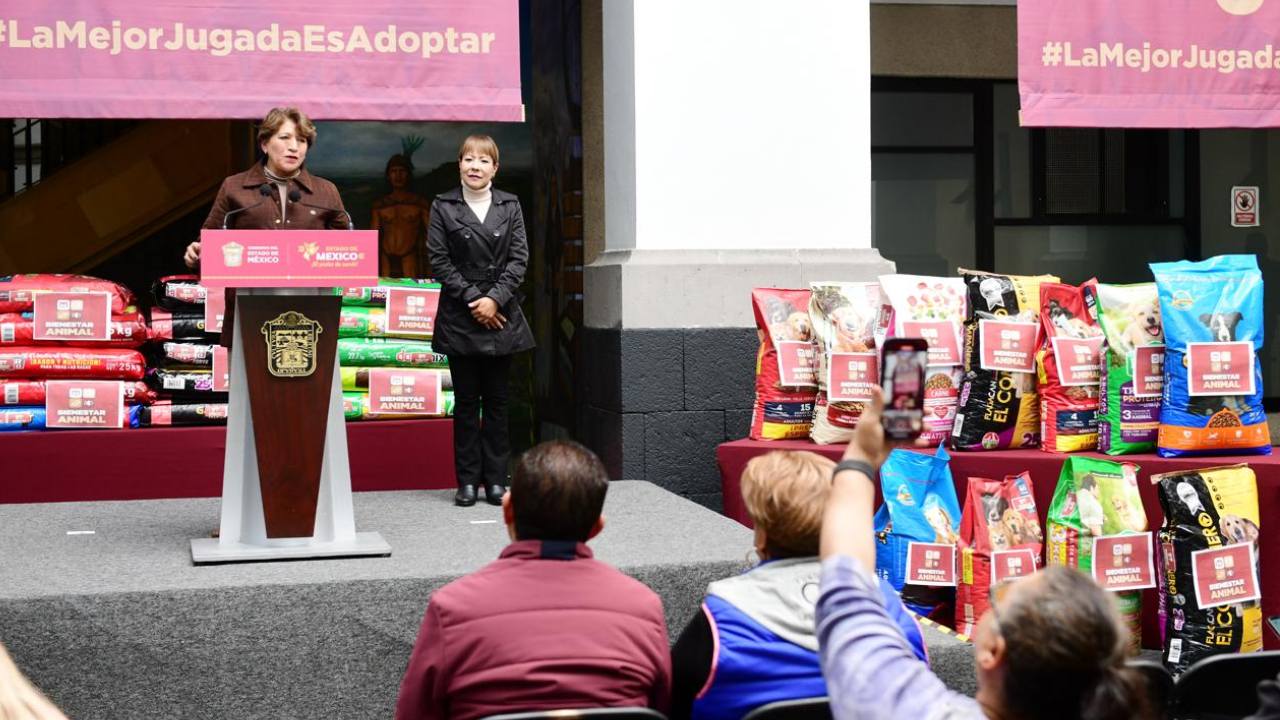 Delfina Gómez habla sobre la donación de alimentos para asociaciones civiles dedicadas a la protección de animales.