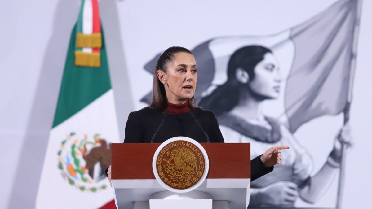 Presidenta Claudia Sheinbaum durante su conferencia mañanera del pueblo