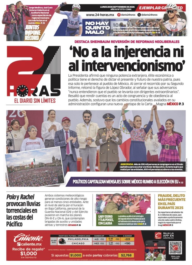 Portada 24 Horas impreso