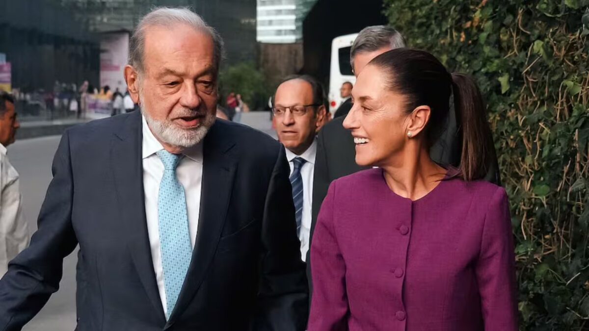 Claudia Sheinbaum junto a Carlos Slim
