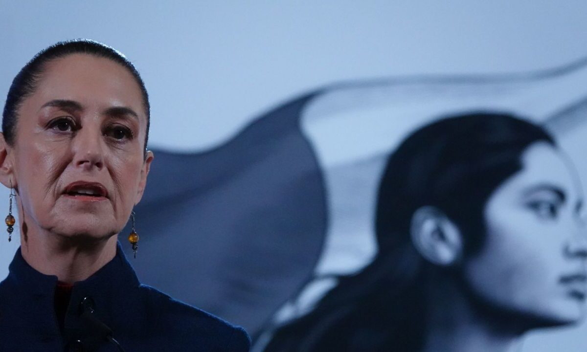 La presidenta Claudia Sheinbaum en la Mañanera del Pueblo