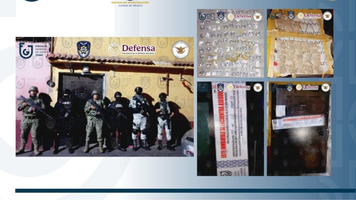 Caen 10 por narcomenudeo en 7 cateos en la Ciudad de México.