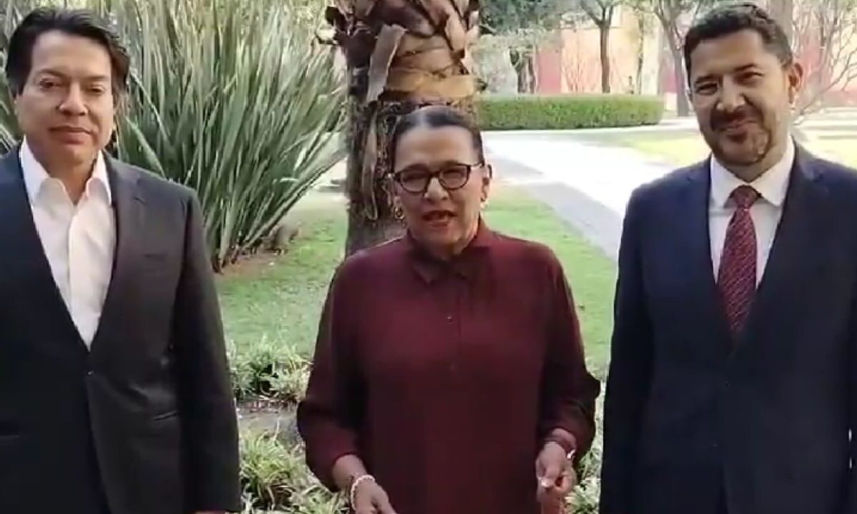 “En el Gobierno de México privilegiamos el respeto, el diálogo y los derechos laborales”, refirió Rosa Icela, junto a Delgado y Batres, sobre la Ley del ISSSTE.