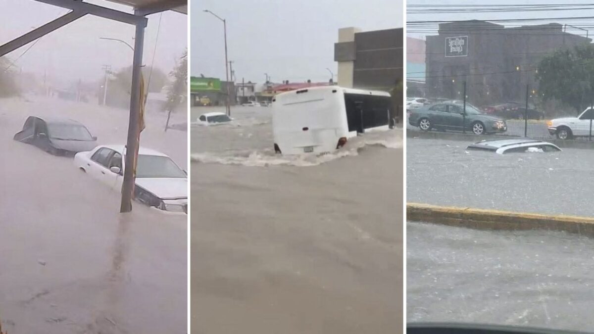 Lluvias torrenciales provocan inundaciones severas en la zona norte de Tamaulipas.
