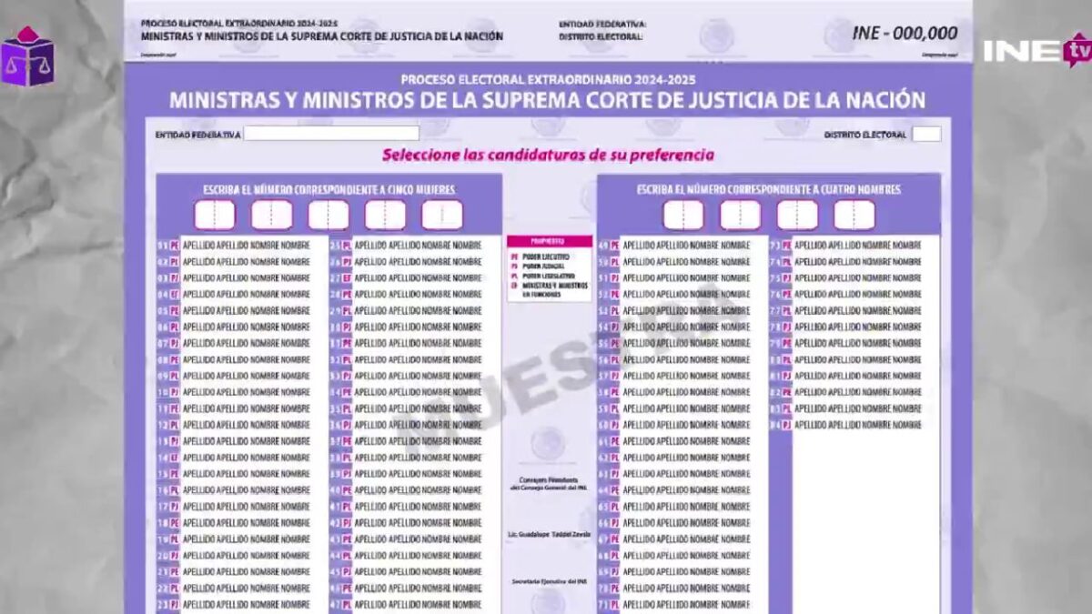 Promueve el INE boleta para votar por ministros de la SCJN.