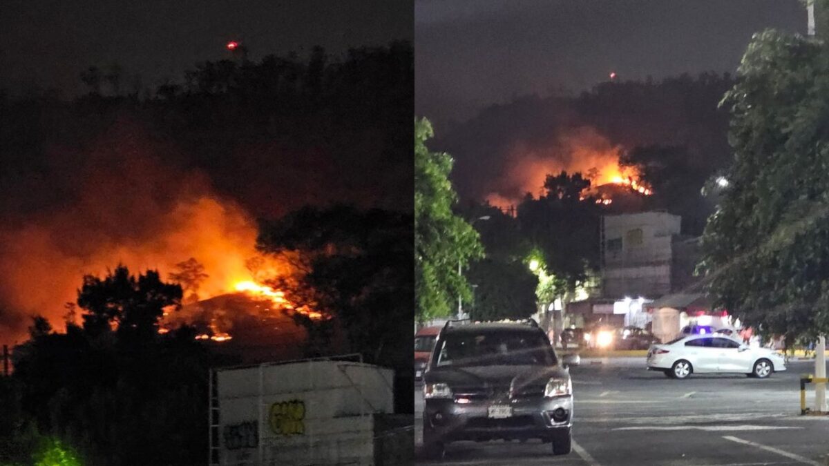 Se registra incendios de pastizales en el Cerro de la Estrella, en Iztapalapa.