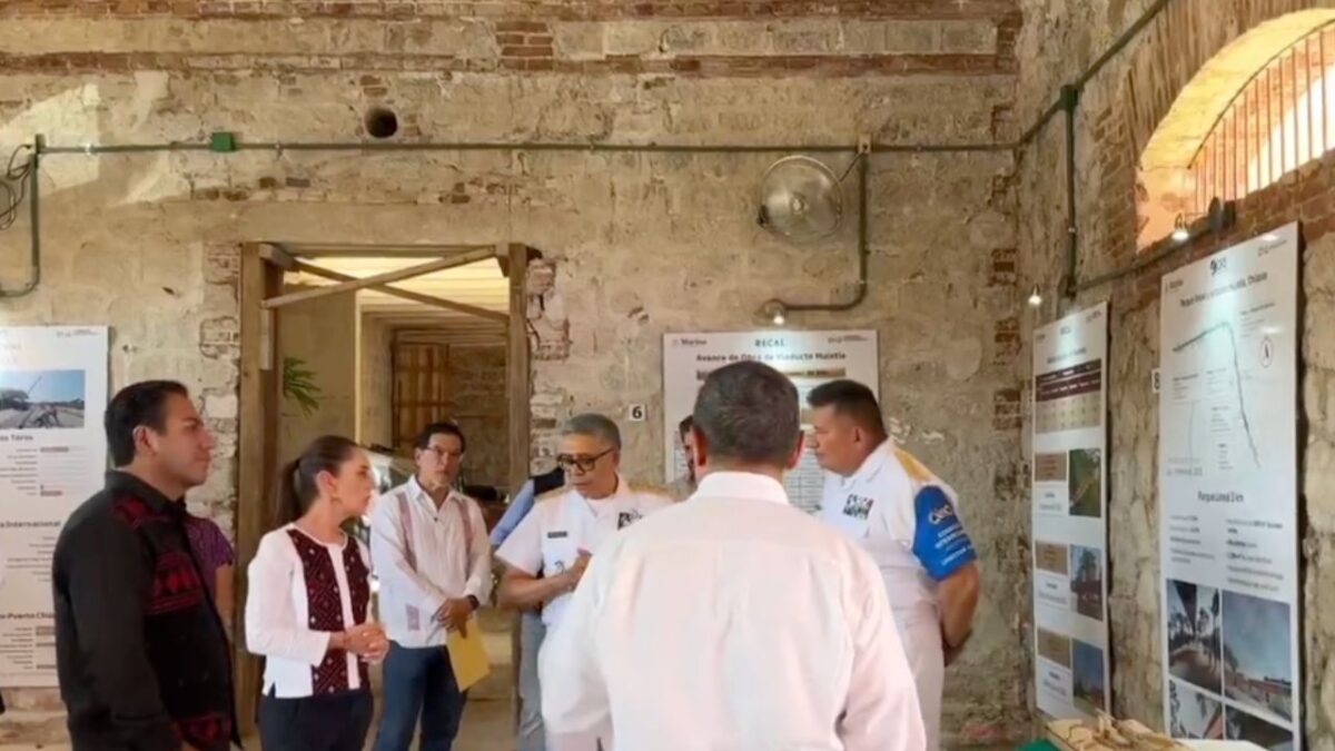 La presidenta Claudia Sheinbaum supervisó las obras del Tren Interoceánico y destacó los beneficios que traerá para la población del sureste.