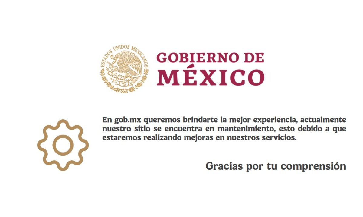 Los sitios web del Gobierno federal se encuentran en mantenimiento.