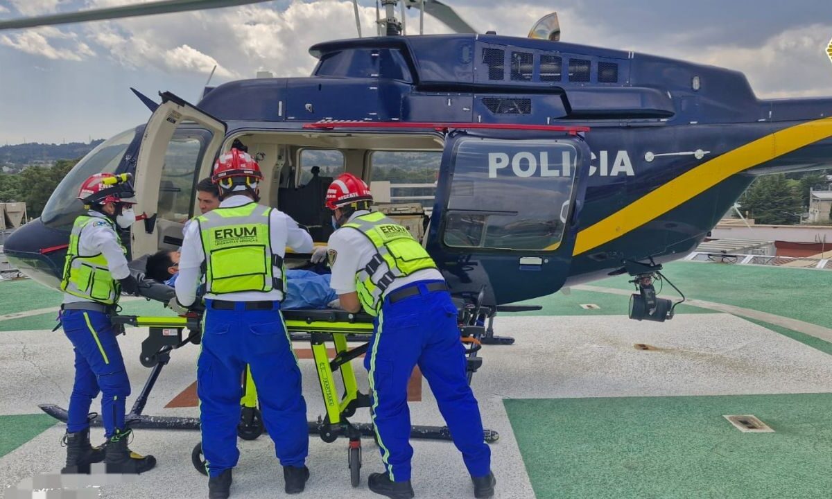 Llevan el helicóptero a niños intoxicados en Tlalpan
