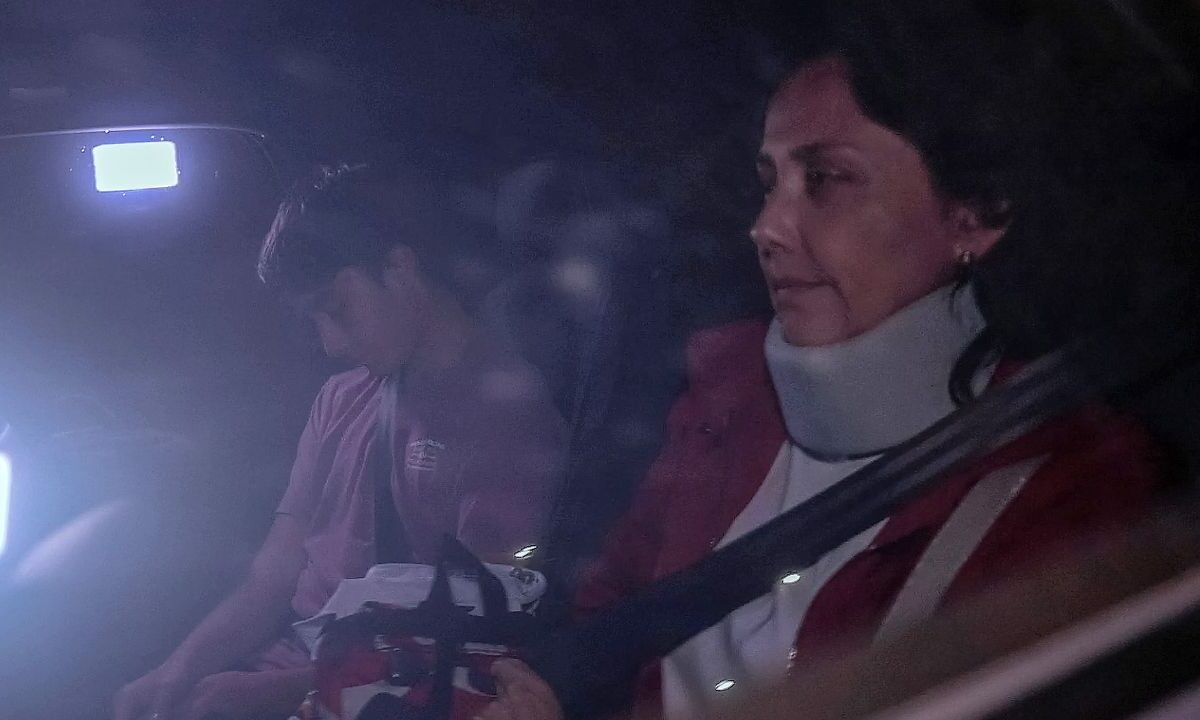 Nadine Heredia, esposa del expresidente peruano Ollanta Humala (2011-2016), saliendo del aeropuerto de Congonhas en São Paulo, Brasil,