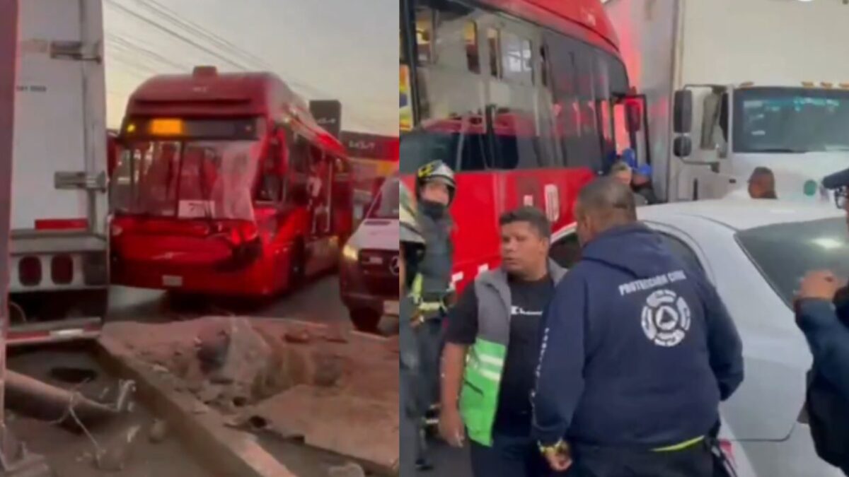 9 personas resultaron lesionadas tras choque entre un Metrobús y un Tráiler