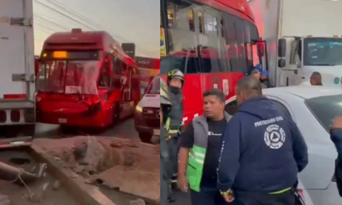 9 personas resultaron lesionadas tras choque entre un Metrobús y un Tráiler