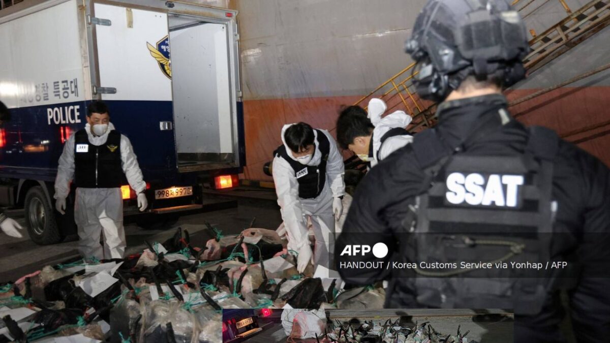La Guardia Costera de Corea declaró haber encontrado "dos toneladas" de lo que sospechan que es cocaína pura