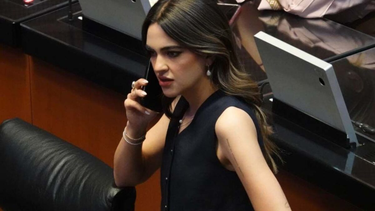 La senadora Andrea Chávez durante la Sesión Ordinaria en el Senado de la República.