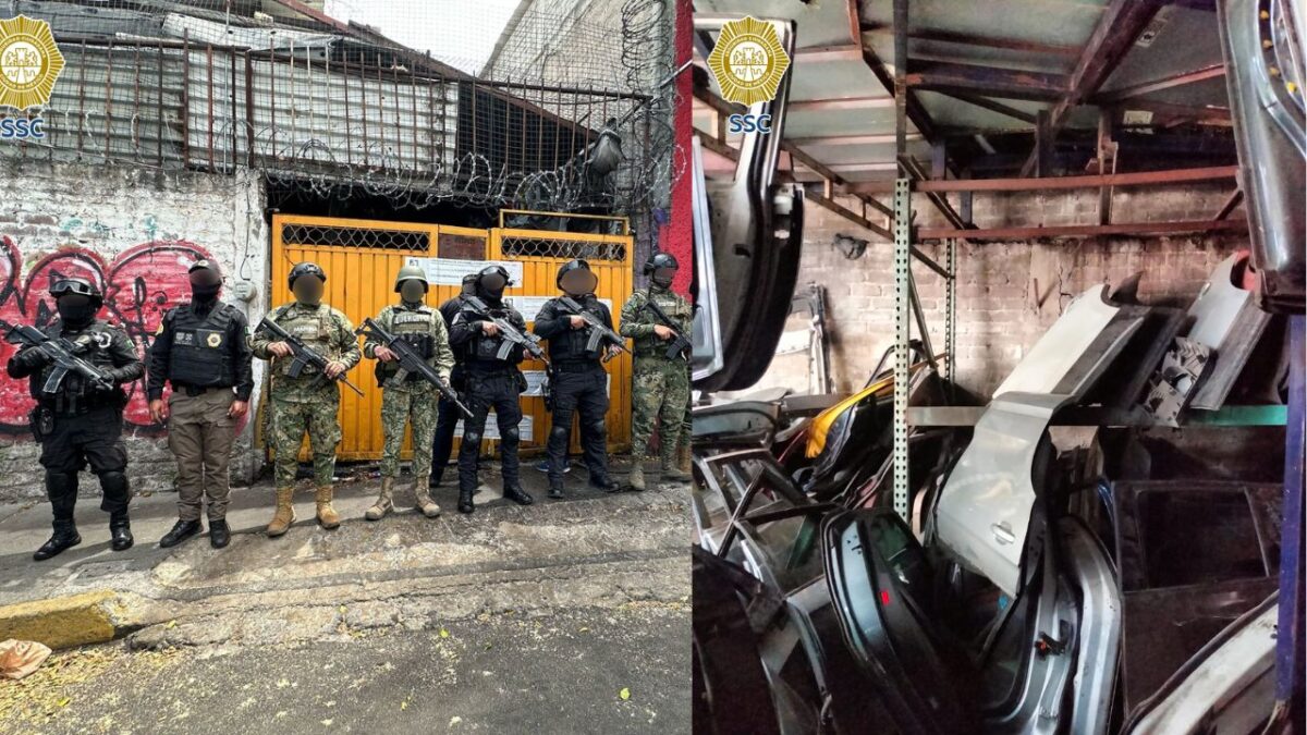 Toneladas de autopartes robadas se decomisaron durante cateo en Iztapalapa