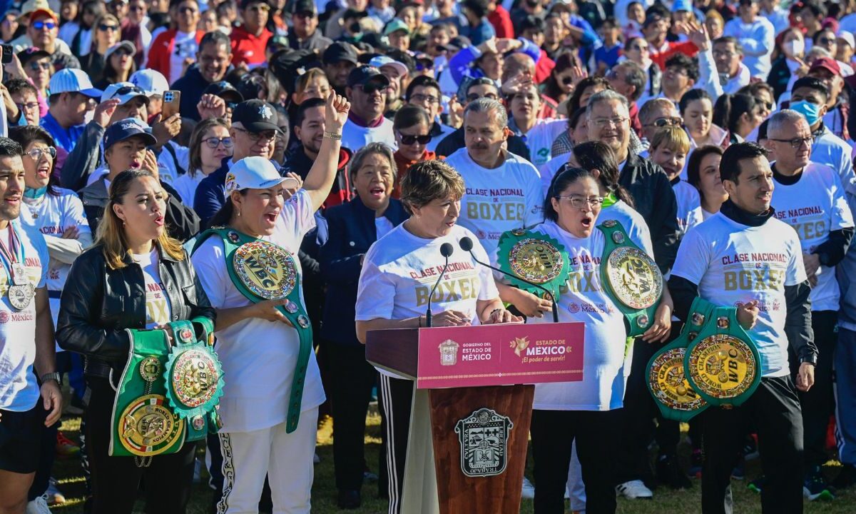 Delfina Gómez encabeza la Clase Nacional de Boxeo en la entidad y conecta nocaut en contra de las adicciones; creará módulos de escuela de boxeo en el Estado de México.