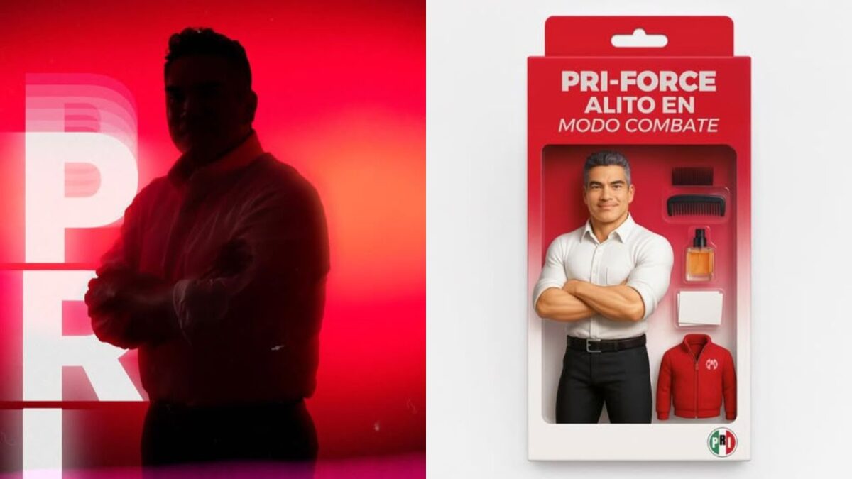 “Modo combate”: con muñeco de él, Alito Moreno se dice listo para “pelear por México”.