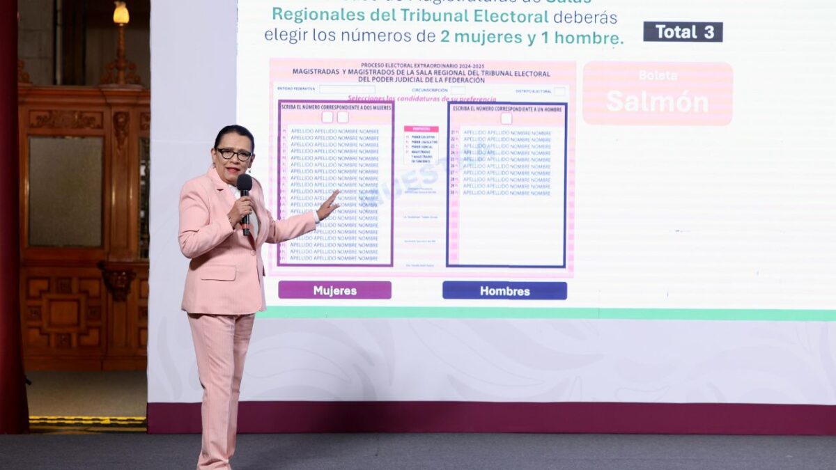 esde la Mañanera, Rosa Icela promueve la elección judicial