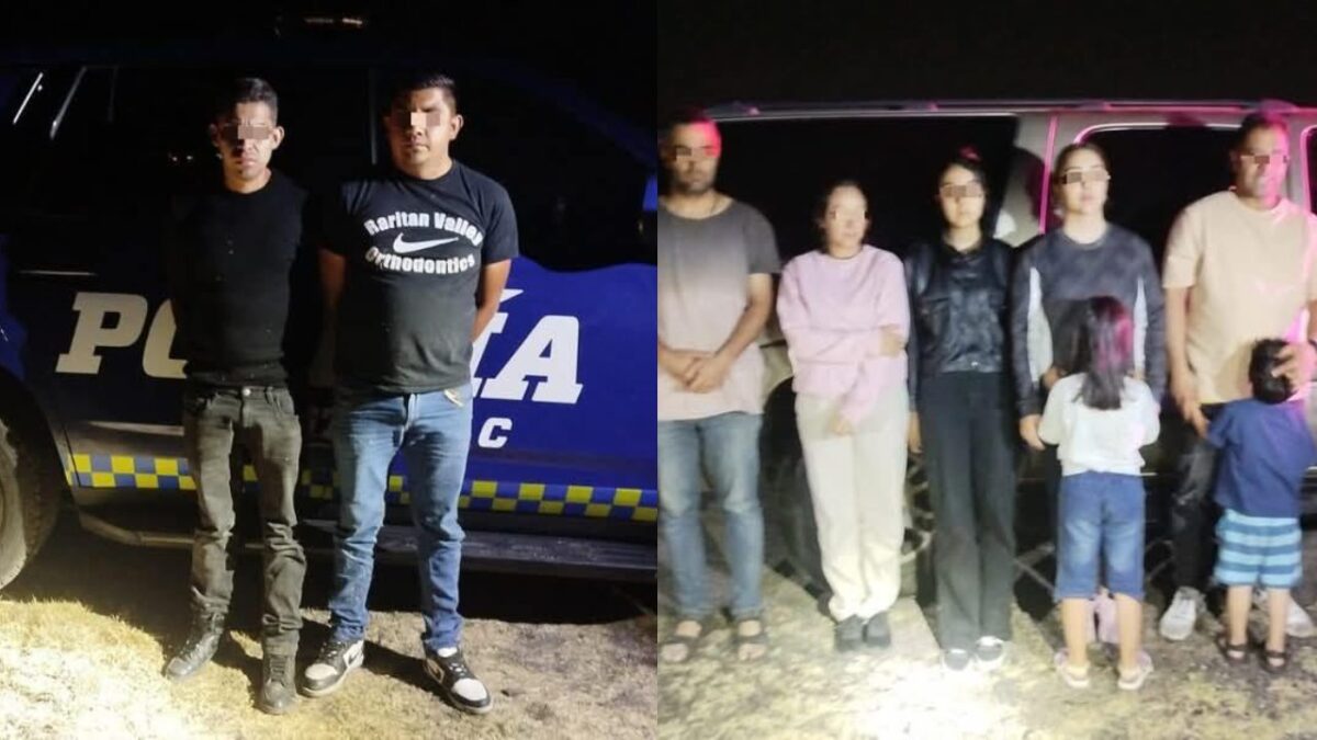 Autoridades de Salamanca, Guanajuato detuvieron a dos hombres que transportaban a siete personas migrantes, seis de origen iraní y una venezolana.