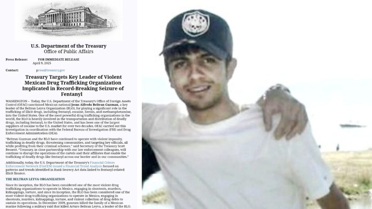 El Departamento del Tesoro de EU incluyó en su "lista negra" a Jesús Alfredo Beltrán, alias "El Mochomito", sobrino de "El Chapo" Guzmán.