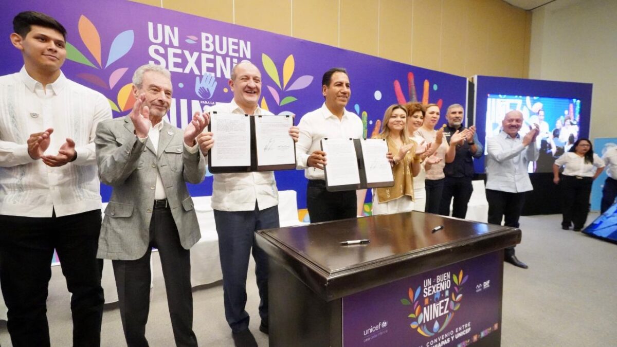 Firman UNICEF y Chiapas convenio para la erradicación de pobreza infantil en dicho estado.