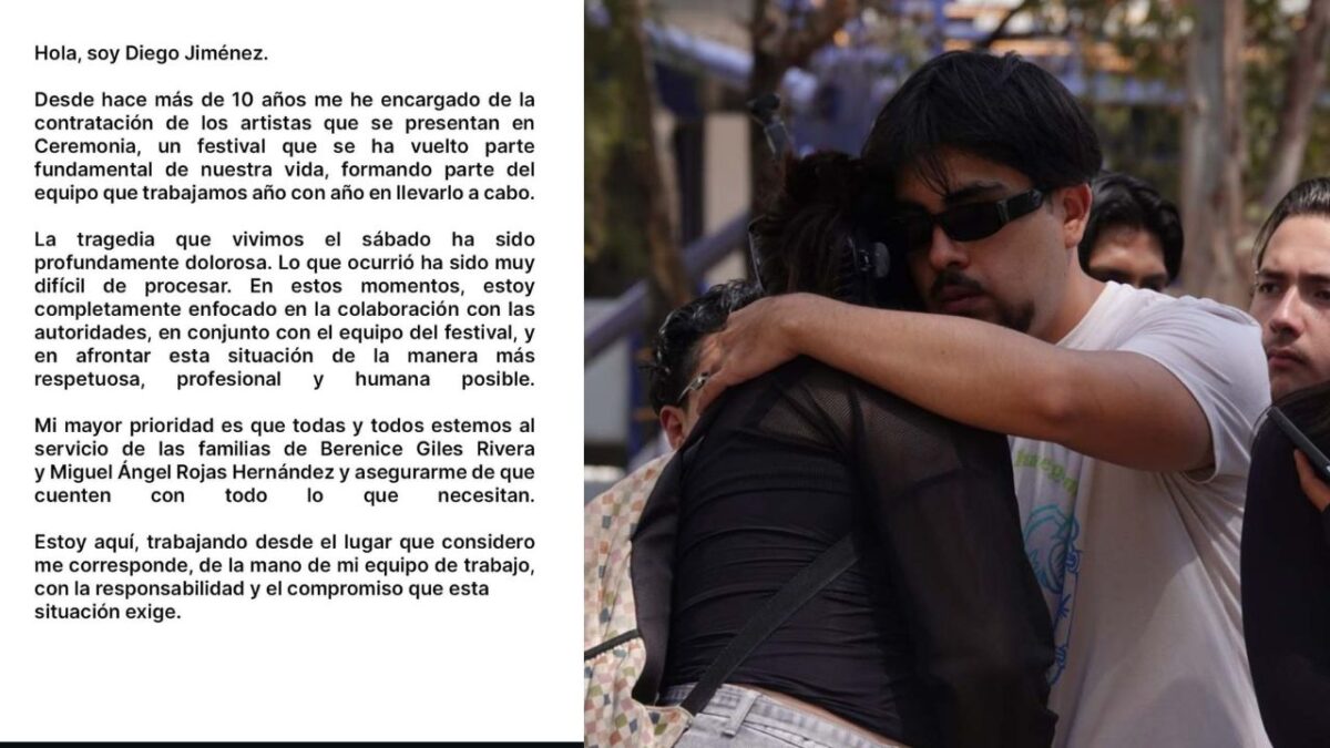 El representante de la promotora Eco, organizadora del Festival Ceremonia expresó que su prioridad es servir a las familias de los fallecidos.