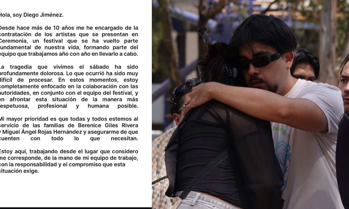 El representante de la promotora Eco, organizadora del Festival Ceremonia expresó que su prioridad es servir a las familias de los fallecidos.