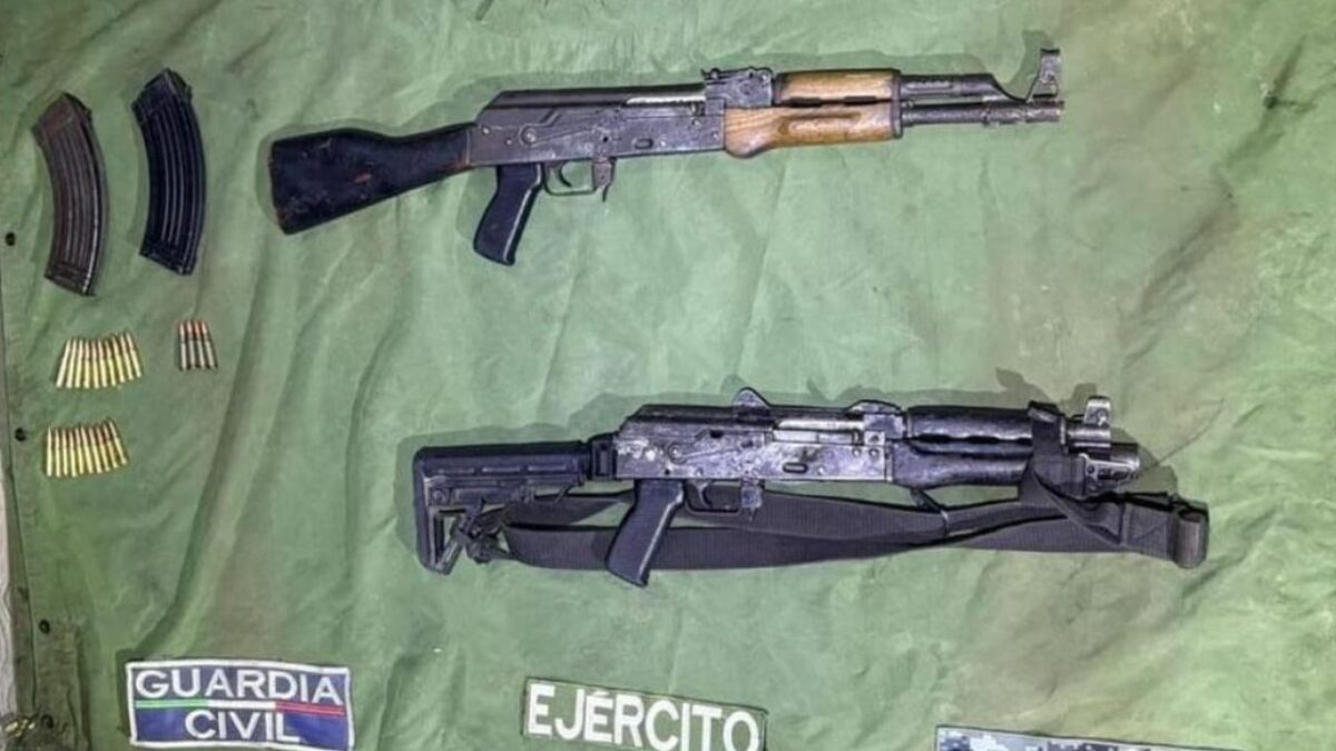 Fuerzas Federales aseguraron armas de alto poder en Michoacán