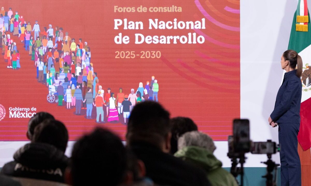 Mañanera del Pueblo donde la presidenta Claudia Sheinbaum presentó el Plan Nacional de Desarrollo.