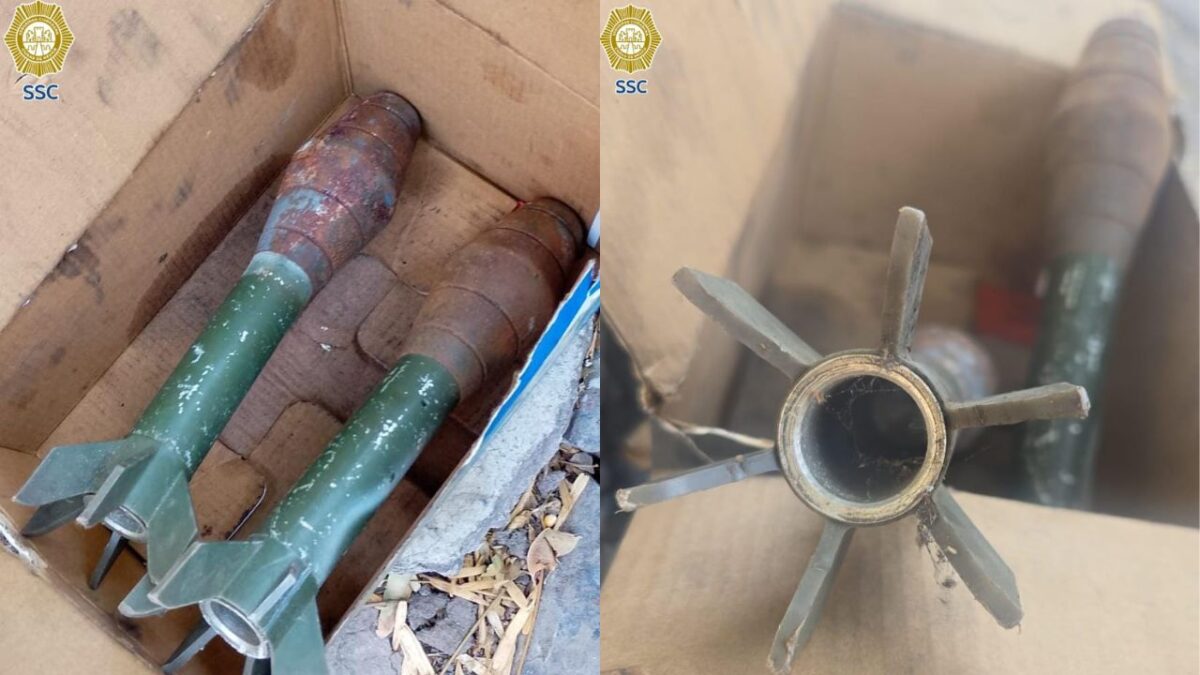 Elementos de la SSC retiraron dos granadas halladas en la colonia Torre Blanca en Miguel Hidalgo, los artefactos no tenían carga explosiva.