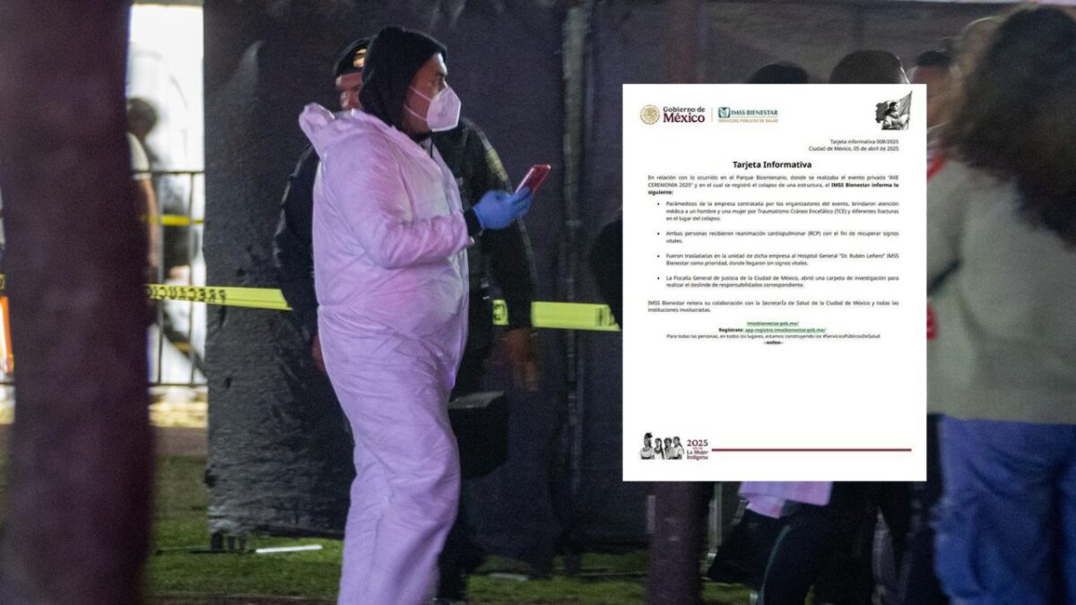 El IMSS Bienestar informó sobre las causas de muerte del hombre y la mujer víctimas del accidente ocurrido esta tarde en el AXE Ceremonia.
