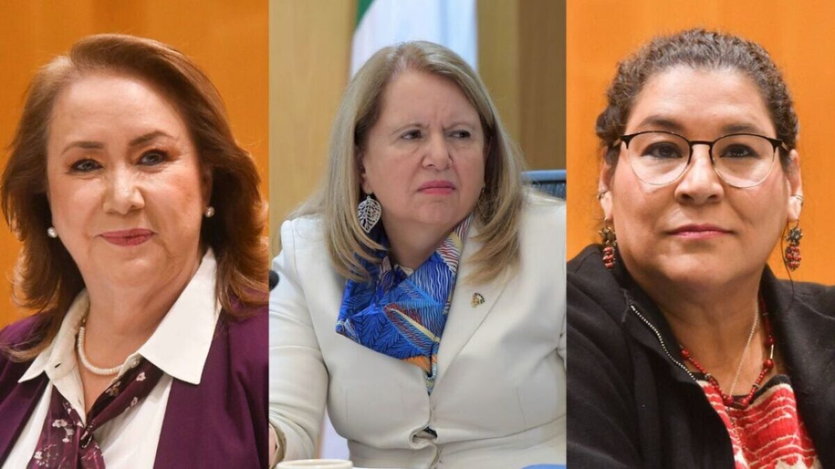 Yasmín Esquivel, Loretta Ortiz y Lenia Batres celebran vía libre para promover elección judicial.