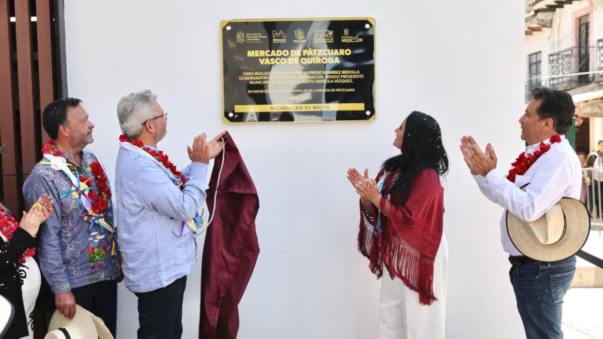 El gobernador de Michoacán, Alfredo Ramírez Bedolla, inauguró el nuevo mercado de Pátzcuaro.
