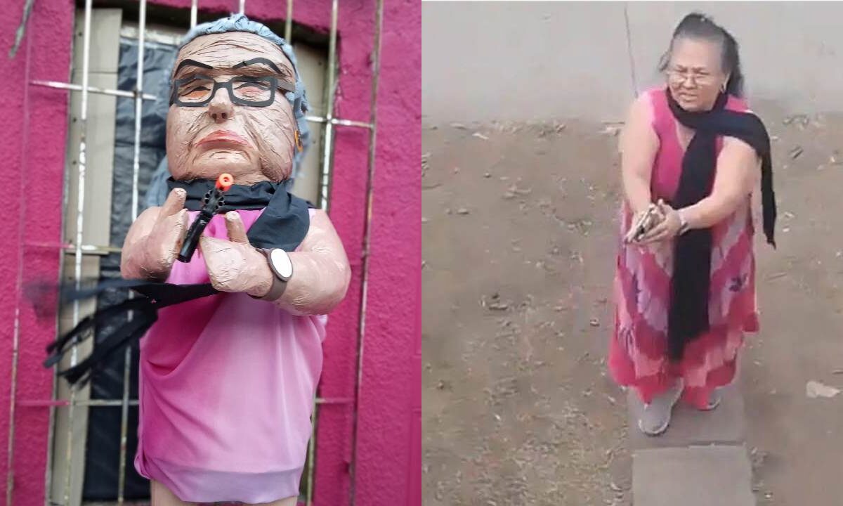 La Piñatería Ramírez recreó la piñata de Carlota "N", la abuelita que mató a dos "okupas" en Chalco.