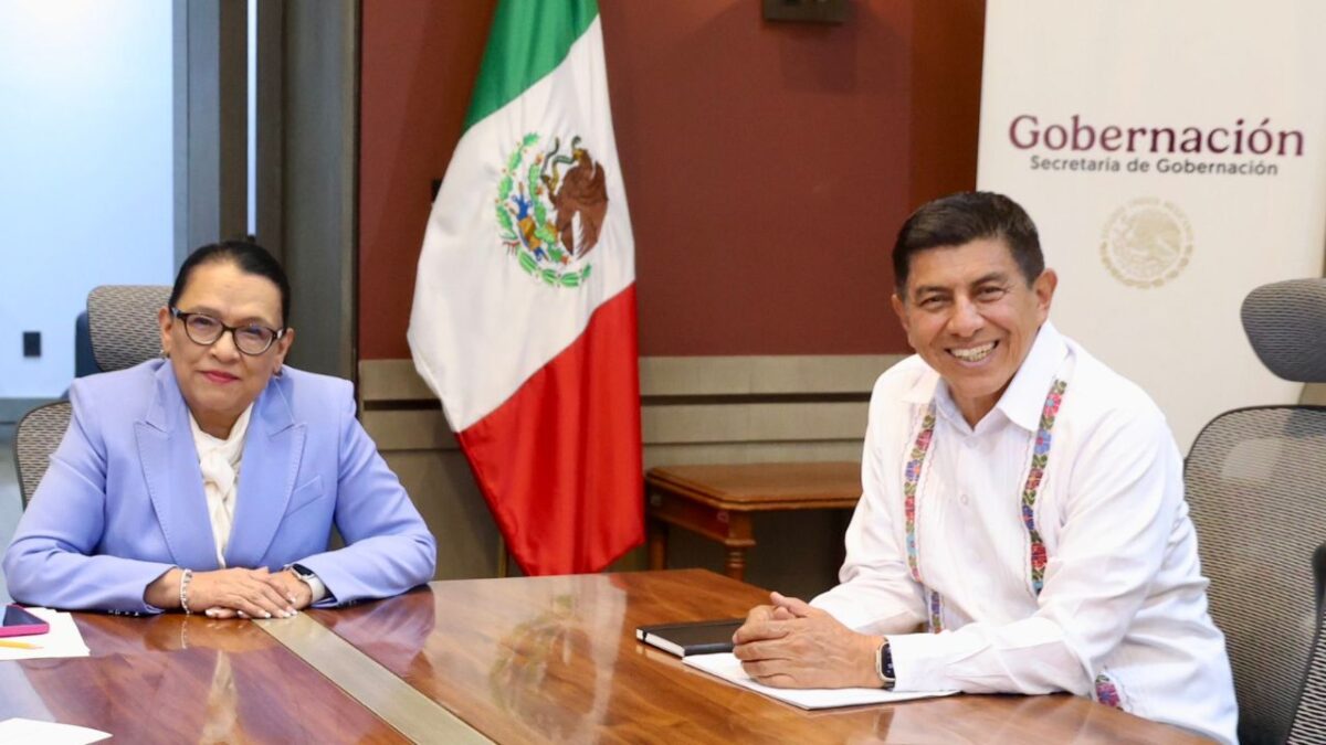 Este martes la titular de la Secretaría de Gobernación (Segob), Rosa Icela Rodríguez recibió al gobernador de Oaxaca, Salomón Jara.