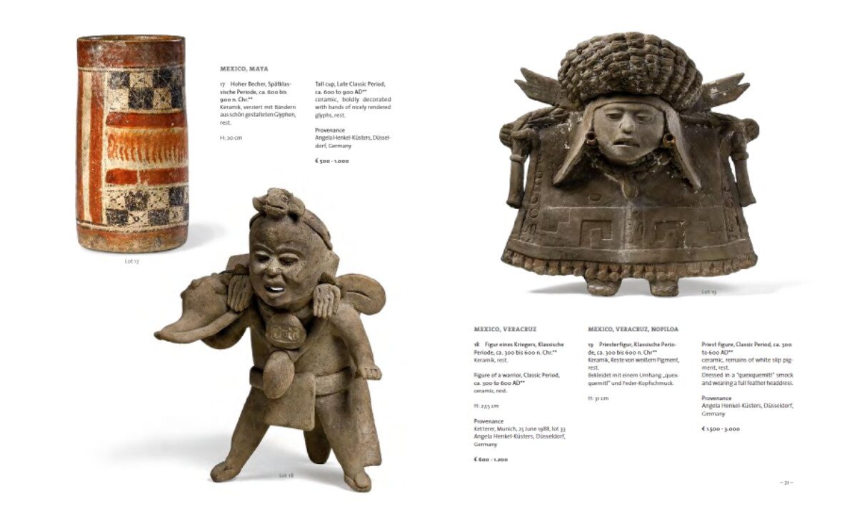 La Secretaría de Cultura condenó la venta ilegal de arte precolombino de origen mexicano que se pretende realizar en Alemania.