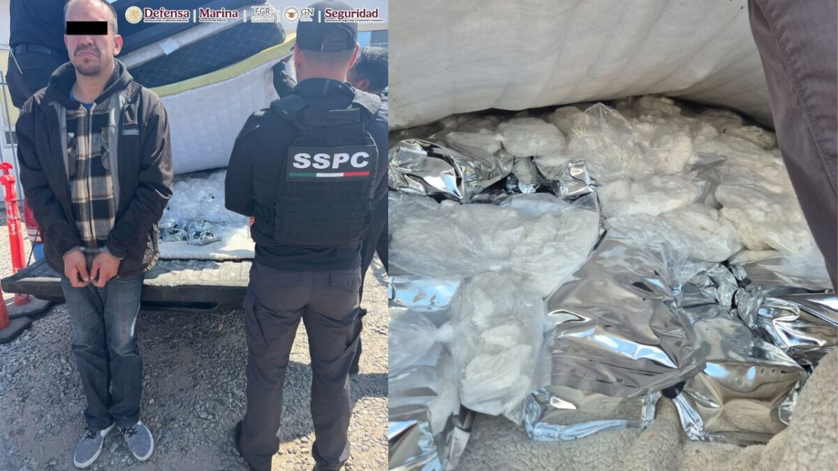 Los agentes de seguridad hallaron 324 bolsas de metanfetamina, de las cuales 216 eran de plástico y 108 tenían un recubrimiento plateado