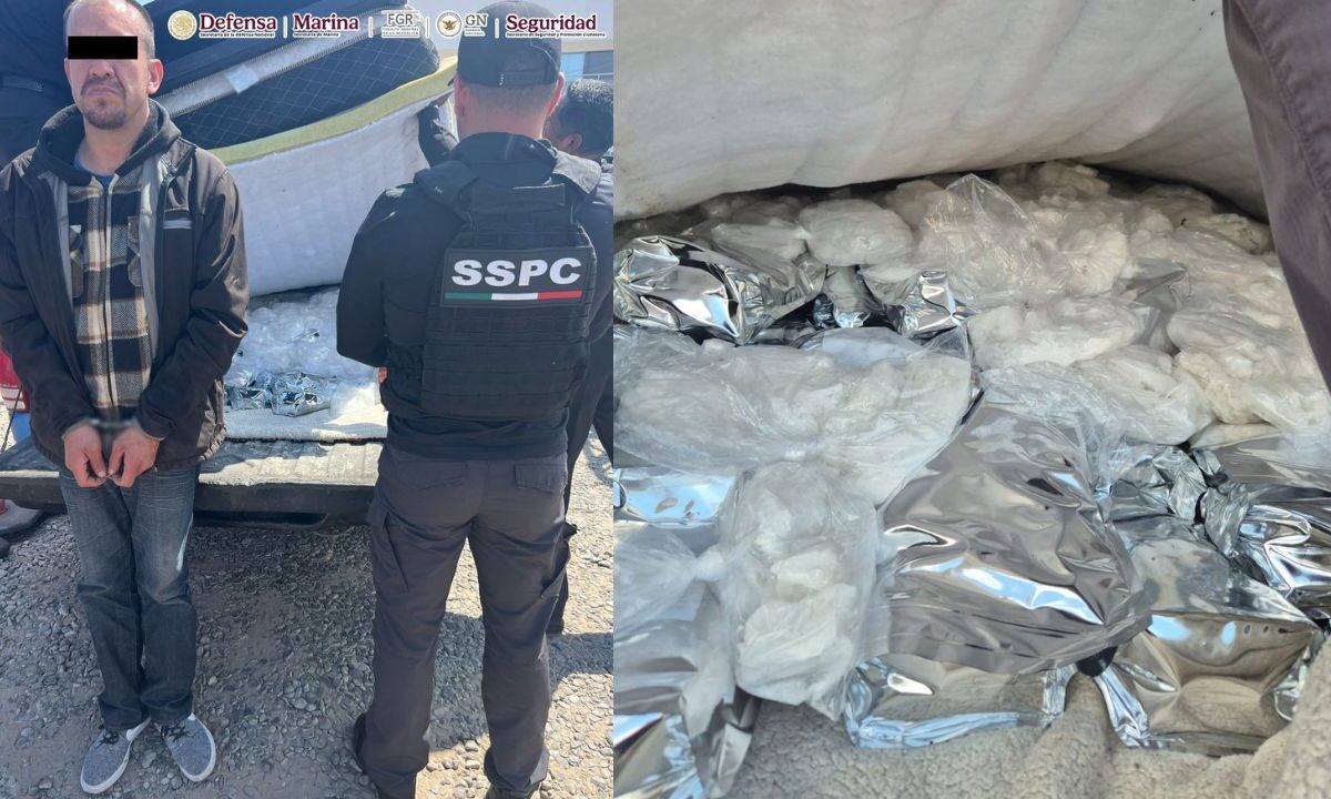 Los agentes de seguridad hallaron 324 bolsas de metanfetamina, de las cuales 216 eran de plástico y 108 tenían un recubrimiento plateado