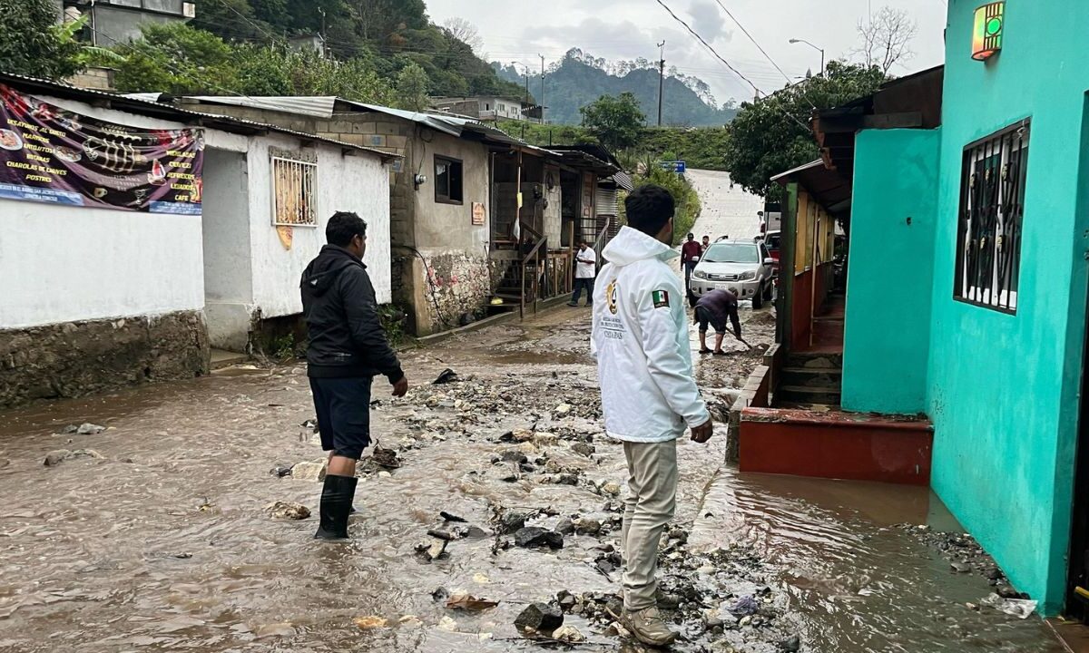 Tras las fuertes lluvias en Chiapas, se tienen hasta el momento 11 viviendas con encharcamientos